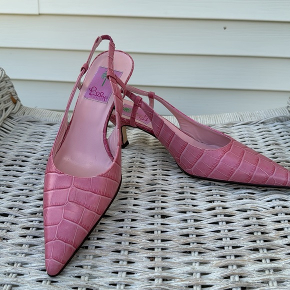 Lilly Pulitzer pink croc pattern kitten hills - Picture 2 of 9